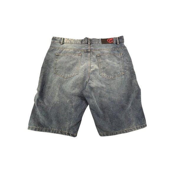 Ecko Unltd Relaxed Fit Denim Shorts Mens 40 Blue Distressed Moto Street - Picture 2 of 9